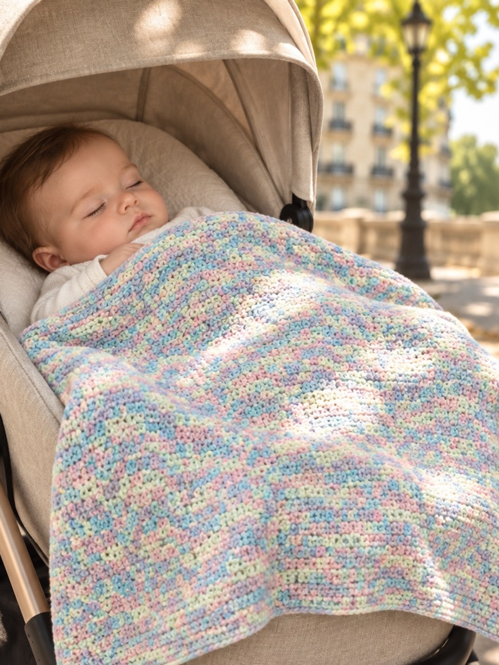 Handmade Soft Multicoloured Crochet Baby Blanket